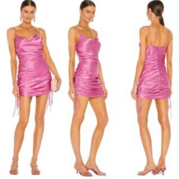Bardot Dresses & Skirts - Bardot Revolve Mini Ruched Dress Women's 6 Small Vint Pink Cocktail Party Event